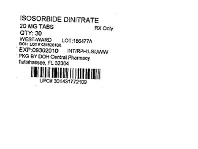 Label Image For 20mg (Isosorbide Dinitrate 20mg(west Ward))